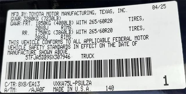 Photo of 2025 Blueprint Toyota Tundra