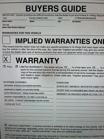 Photo of 2021 White Ford Transit-350