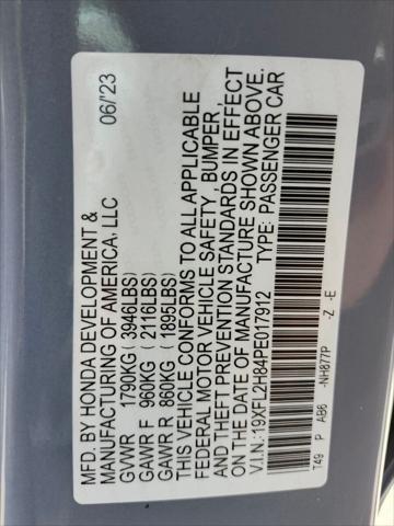 Photo of 2023 Sonic Gray Pearl Honda Civic