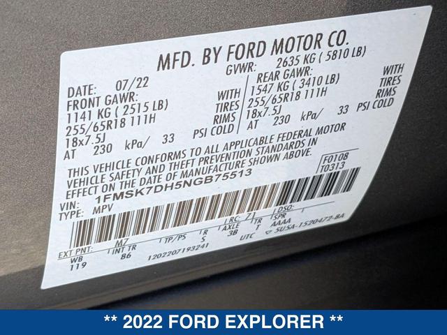 Photo of 2022 CARBONIZED GRAY METALLIC Ford Explorer