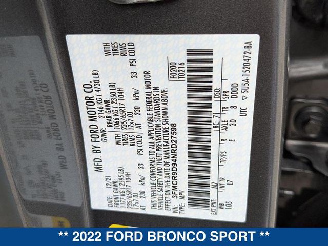 Photo of 2022 CARBONIZED GRAY METALLIC Ford Bronco Sport