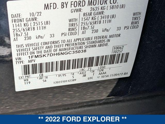Photo of 2022 STONE BLUE METALLIC Ford Explorer