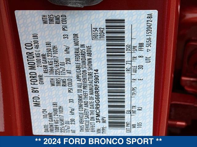 Photo of 2024 HOT PEPPER RED METALLIC TC Ford Bronco Sport