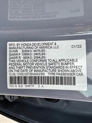 Photo of 2022 Sonic Gray Pearl Honda Accord