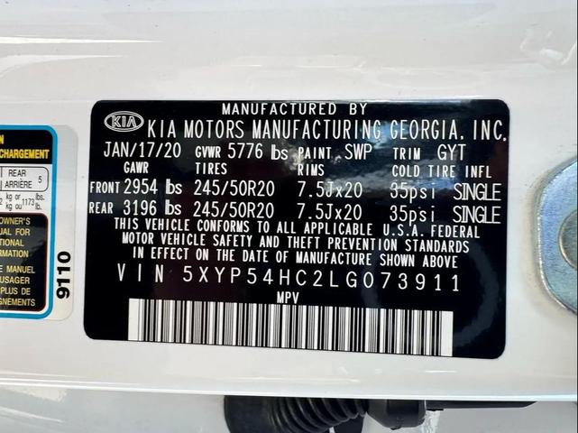Photo of 2020 Snow White Pearl Kia Telluride