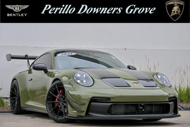 Photo of 2021 Gentian Blue Metallic w/Badlands Green Wrap Porsche 911
