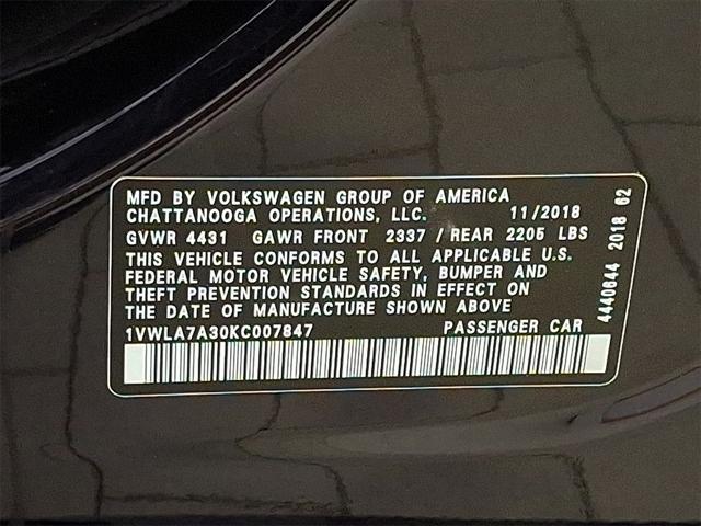 Photo of 2019 Deep Black Pearl Volkswagen Passat
