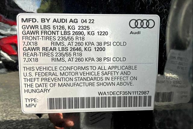 Photo of 2022 Mythos Black Metallic Audi Q3