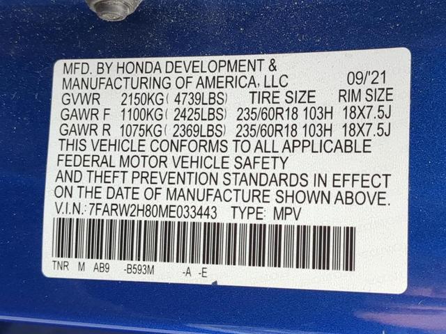 Photo of 2021 Blue Honda CR-V