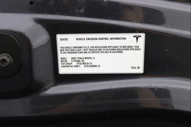 Photo of 2025 Black Tesla Model 3