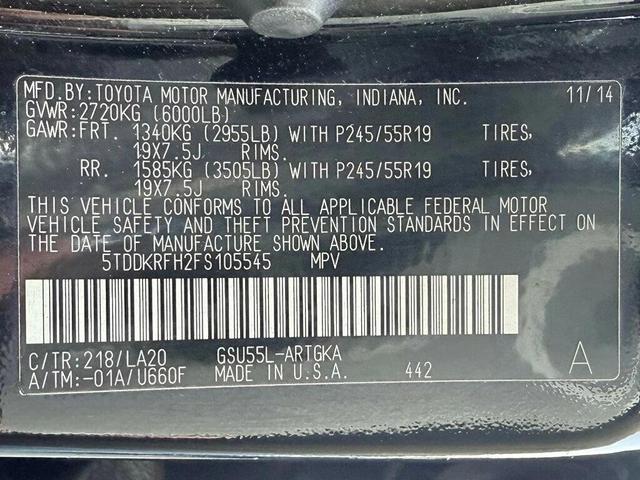 Photo of 2015 Attitude Black Metallic Toyota Highlander