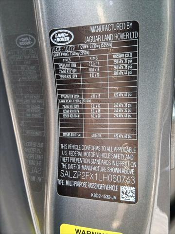 Photo of 2020 Silicon Silver Premium Metallic Land Rover Range Rover Evoque