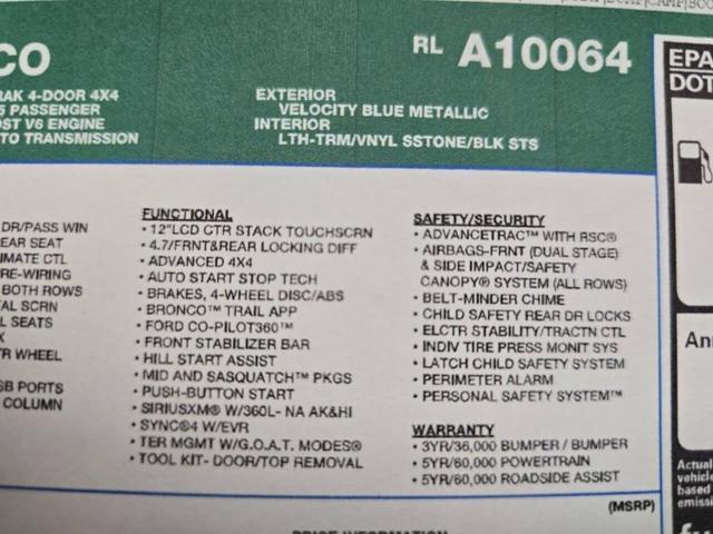 Photo of 2024 Velocity Blue Ford Bronco