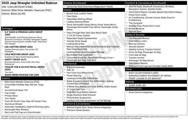 Photo of 2020 Billet Silver Metallic Clearcoat Jeep Wrangler Unlimited