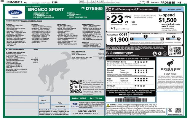Photo of 2023 Oxford White Ford Bronco Sport