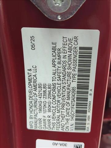 Photo of 2025 Radiant Red Metallic Honda Accord