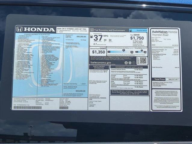 Photo of 2026 Canyon River Blue Metallic Honda CR-V Hybrid