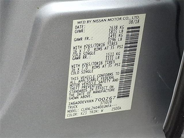 Photo of 2019 Brilliant Silver Metallic Nissan Frontier