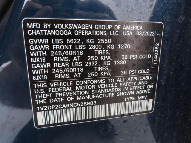 Photo of 2022 Tourmaline Blue Metallic Volkswagen Atlas
