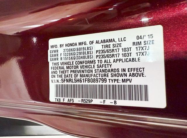 Photo of 2015 Dark Cherry Pearl Honda Odyssey
