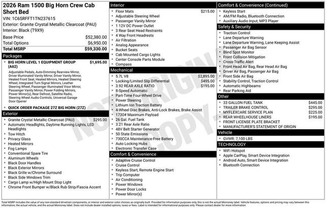 Photo of 2026 Granite Crystal Clearcoat Metallic RAM 1500