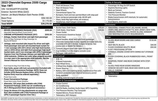 Photo of 2023 Summit White Chevrolet Express 2500