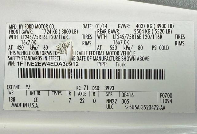 Photo of 2014 Oxford White Ford E250