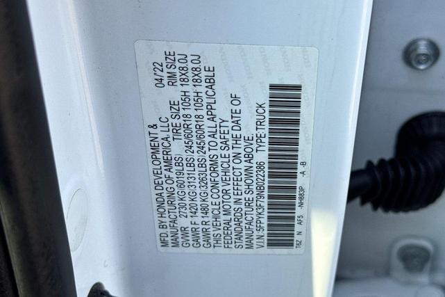 Photo of 2022 Platinum White Pearl Honda Ridgeline