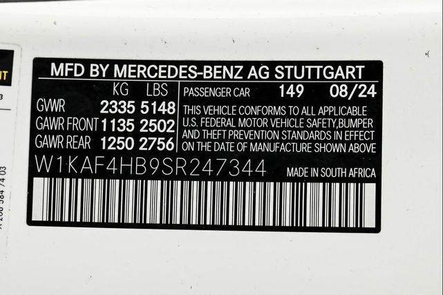 Photo of 2025 Polar White Mercedes-Benz C-Class
