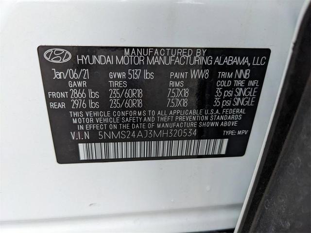 Photo of 2021 Quartz White Hyundai SANTA FE