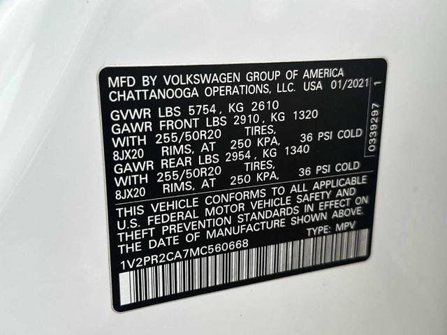 Photo of 2021 Pure White Volkswagen Atlas