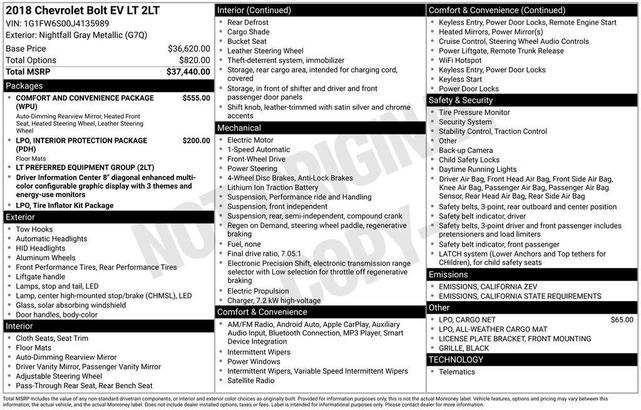 Photo of 2018 Nightfall Gray Metallic Chevrolet Bolt EV