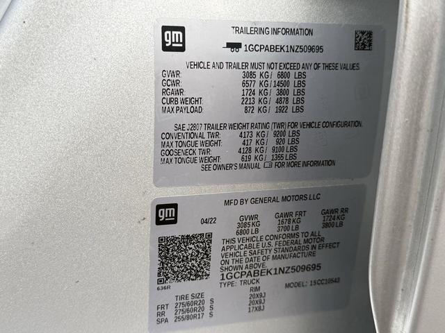 Photo of 2022 Silver Ice Metallic Chevrolet Silverado 1500