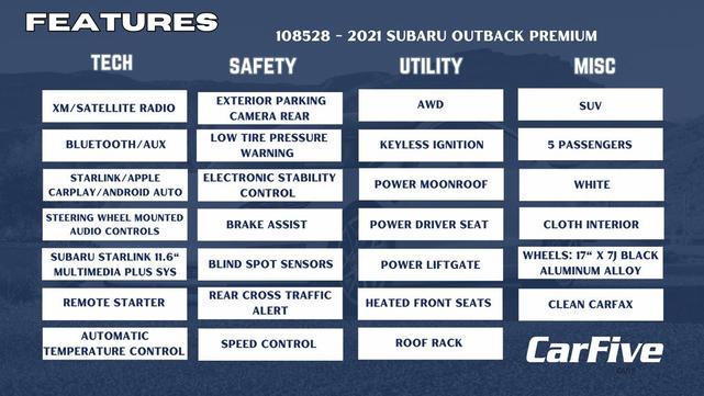 Photo of 2021 Crystal White Pearl Subaru Outback