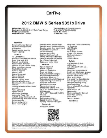 Photo of 2012 Dark Graphite BMW 535