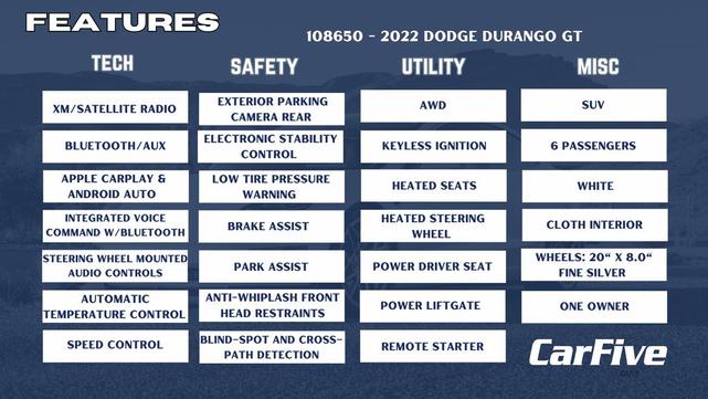 Photo of 2022 White Knuckle Clearcoat Dodge Durango