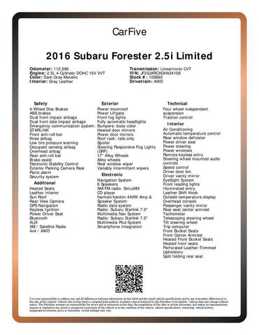 Photo of 2016 Dark Gray Metallic Subaru Forester