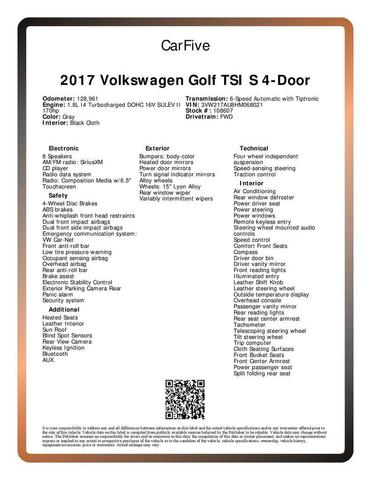 Photo of 2017 Platinum Gray Metallic Volkswagen Golf