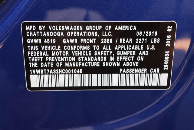 Photo of 2017 Reef Blue Metallic Volkswagen Passat