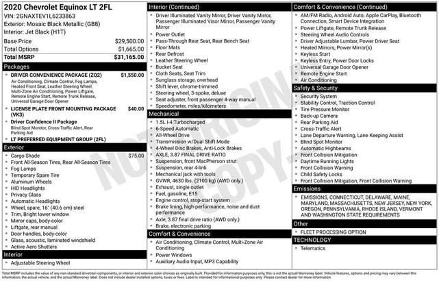 Photo of 2020 Mosaic Black Metallic Chevrolet Equinox