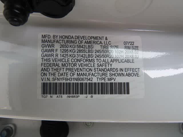 Photo of 2022 Platinum White Pearl Honda Pilot