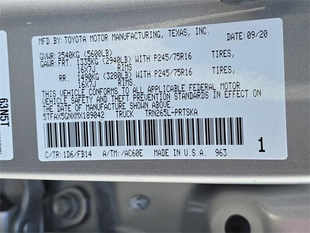 Photo of 2021 Silver Sky Metallic Toyota Tacoma