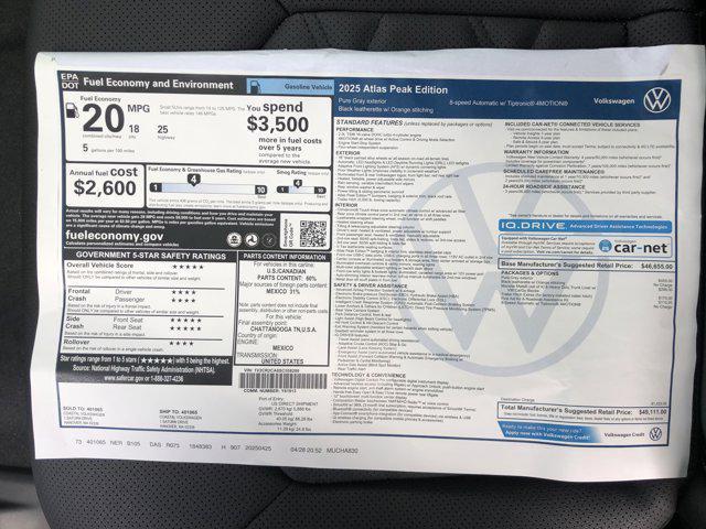 Photo of 2025 Pure Gray Volkswagen Atlas