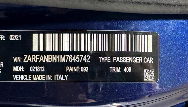 Photo of 2021 Blue Alfa Romeo Giulia
