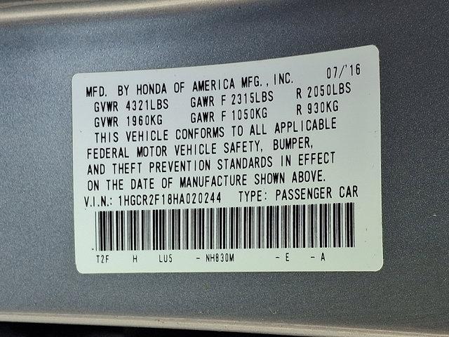Photo of 2017 Lunar Silver Metallic Honda Accord