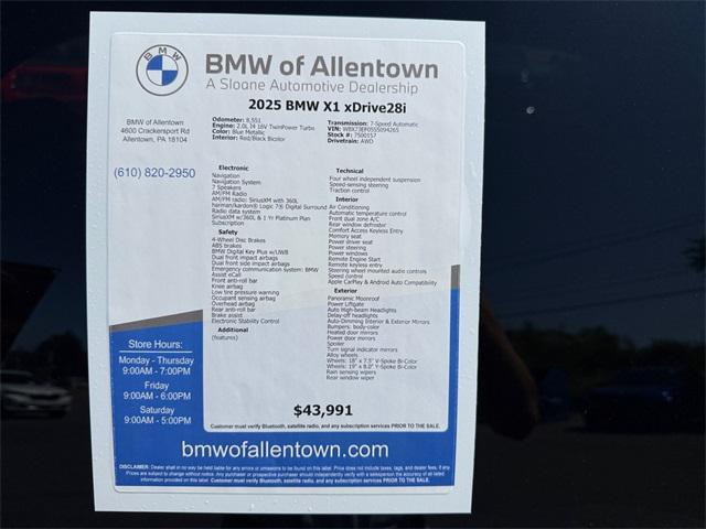 Photo of 2025 Blue Metallic BMW X1