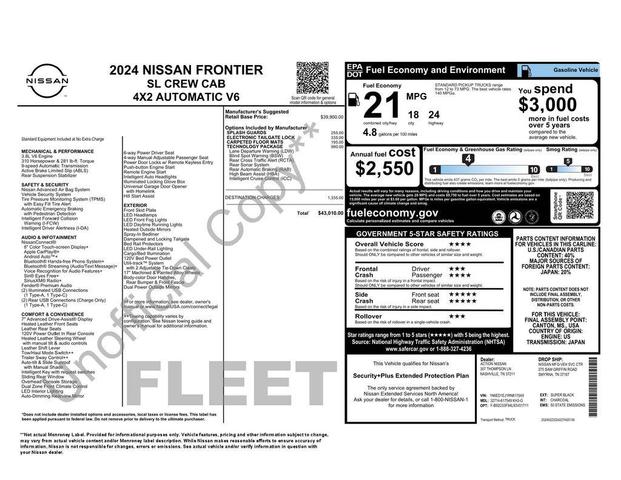 Photo of 2024 Super Black Nissan Frontier