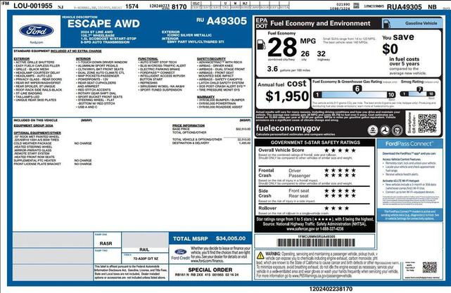 Photo of 2024 Silver Metallic Ford Escape