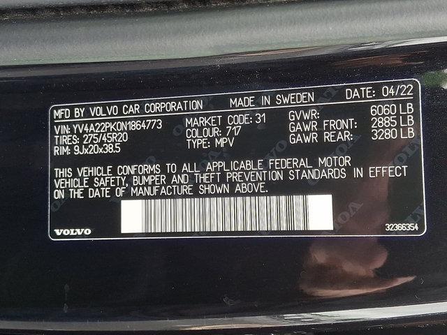 Photo of 2022 Onyx Black Metallic Volvo XC90