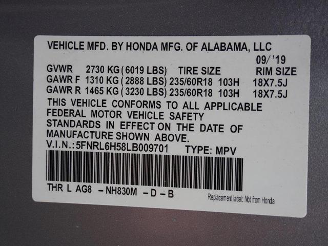 Photo of 2020 Lunar Silver Metallic Honda Odyssey